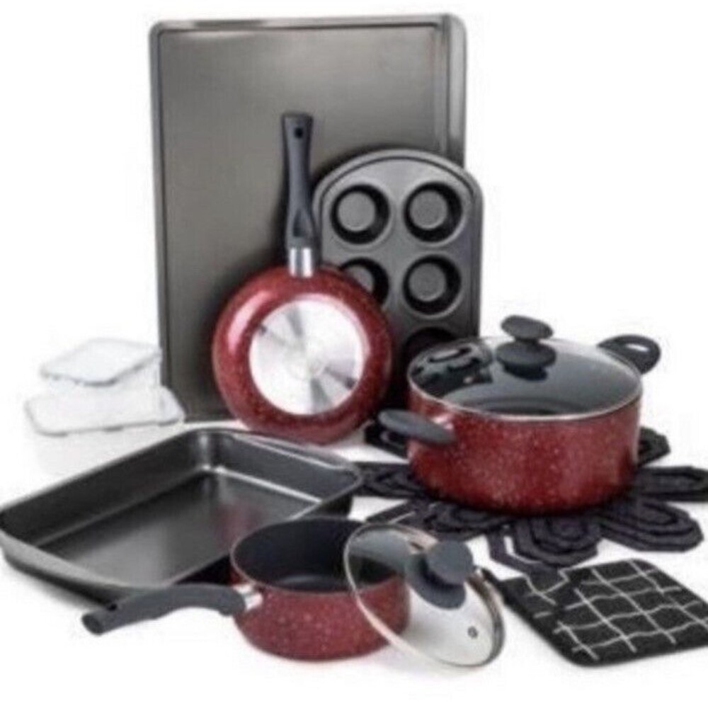 Brooklyn Steel Co. Venus Nonstick Aluminum 16-Pc. Cookware Set.